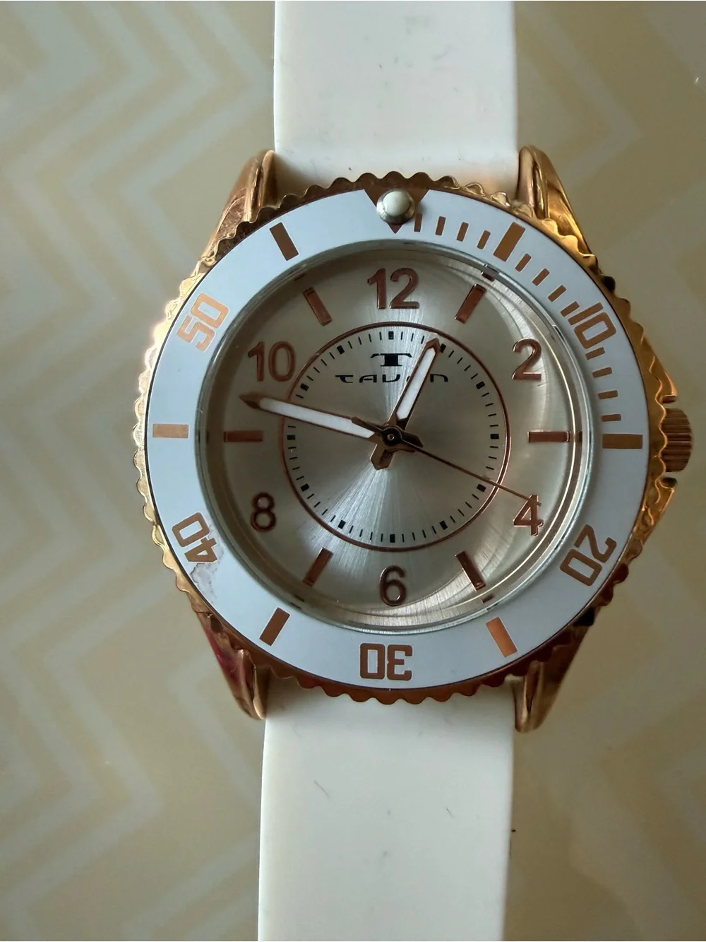 White and Rose Gold Diving Tavan Lady’s watch